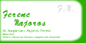 ferenc majoros business card